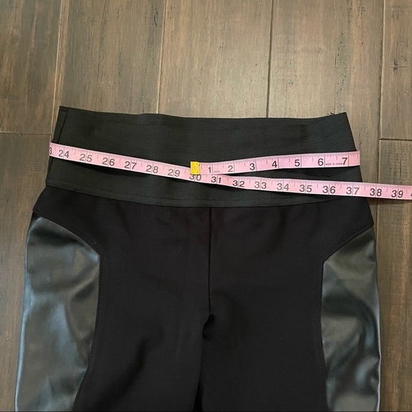 ANDRE BADI BLACK PANTS FAUX LEATHER DETAIL SIZE 28 - Picture 4 of 5